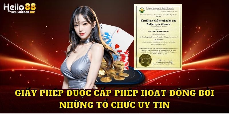 Giấy phép được cấp phép hoạt động bởi những tổ chức uy tín